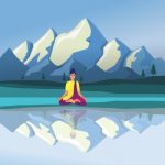 Jogi meditira u tišini na jezeru